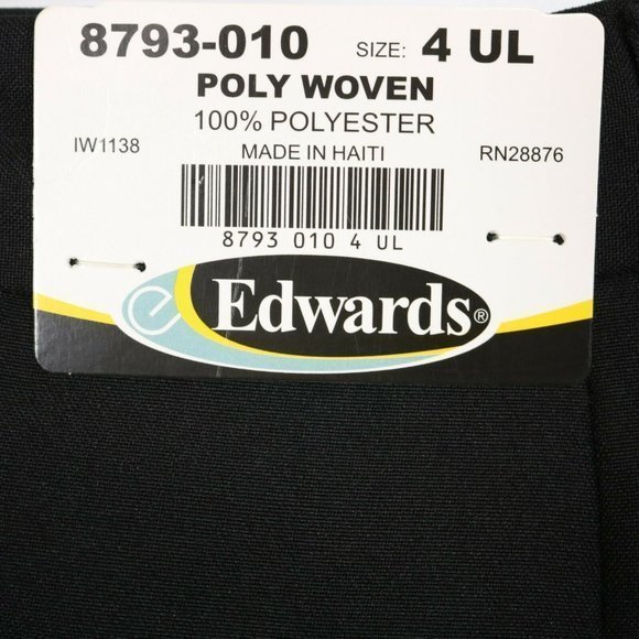 Edwards Easy Fit Uniform Work Pants Black UL 8793-010 Unhemmed Size 4 - Picture 5 of 12